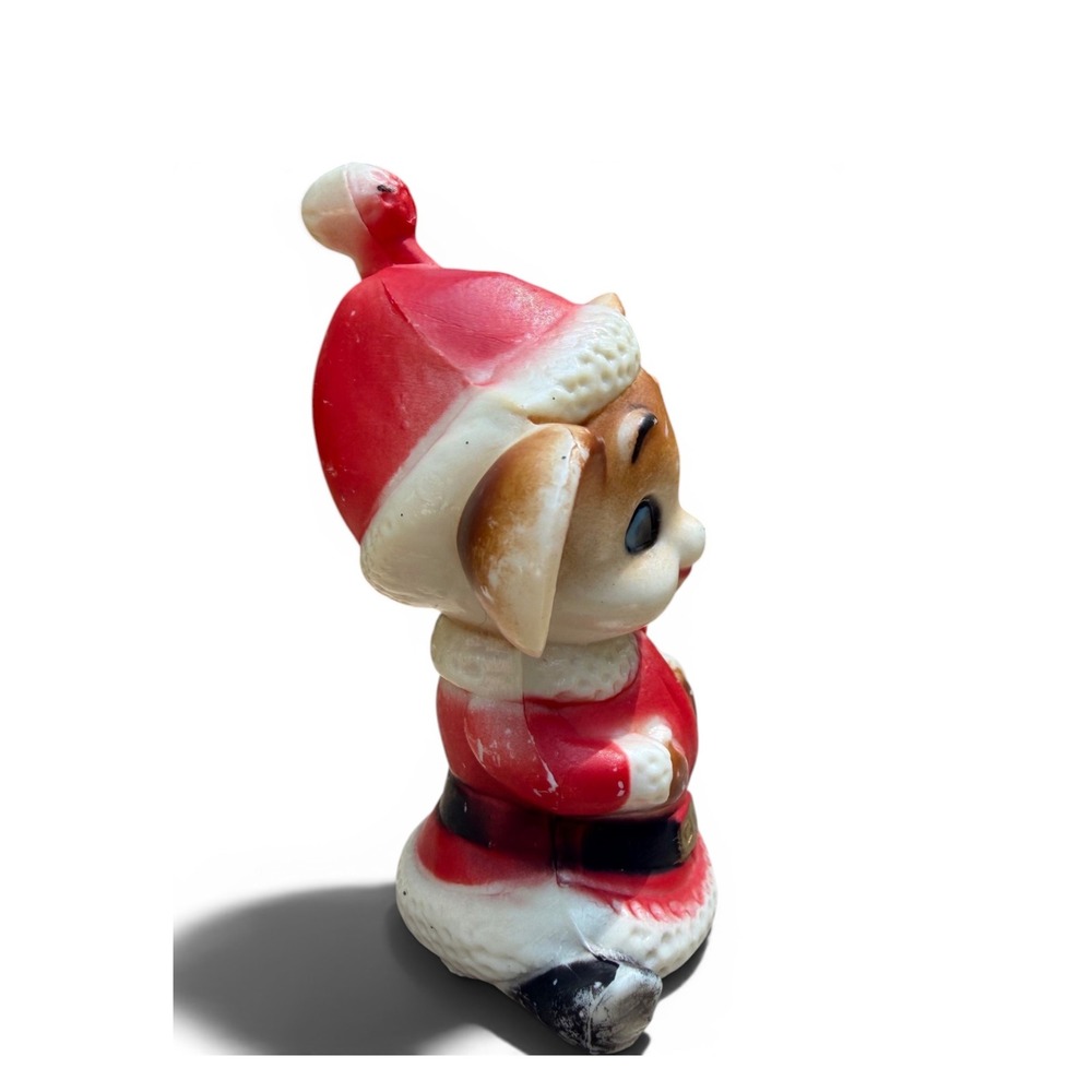 Vintage Christmas Mouse Elf Figurine Santa Suit Hat Made in Hong Kong Retro - Picture 3 of 8